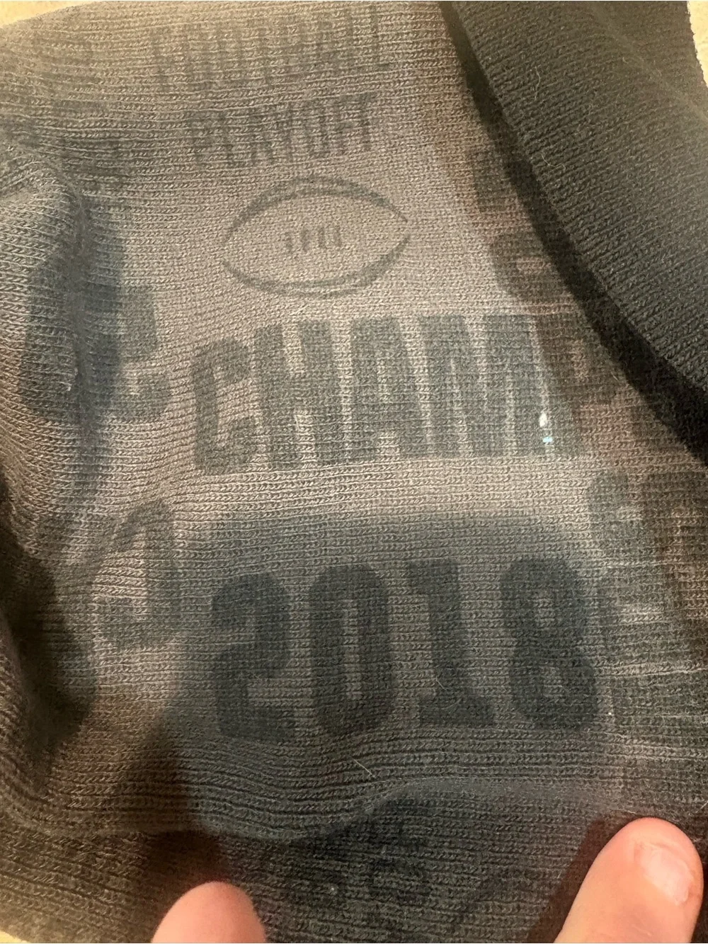Nike 2018 Clemson champs Gray and Black Knit Beanie with Paw Logo